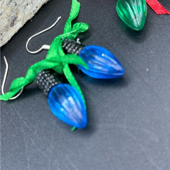 Christmas Earrings, Lightbulb Earrings, Cute Christmas, New Handmade Item - Picture 3 of 9